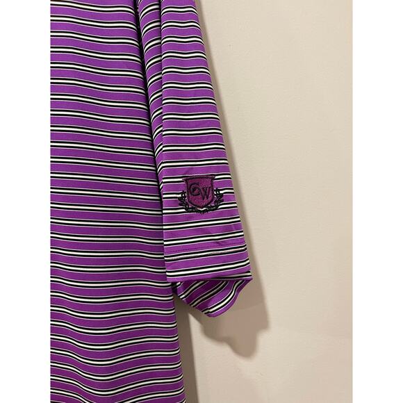 Foot Joy Men's Purple Striped Golf Polo‎ Moisture Wicking Size Large - Picture 3 of 4
